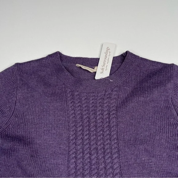 Soft Surroundings Sydney Knit Sweater Purple Wool Boho Winter Fall Office New - Picture 6 of 15
